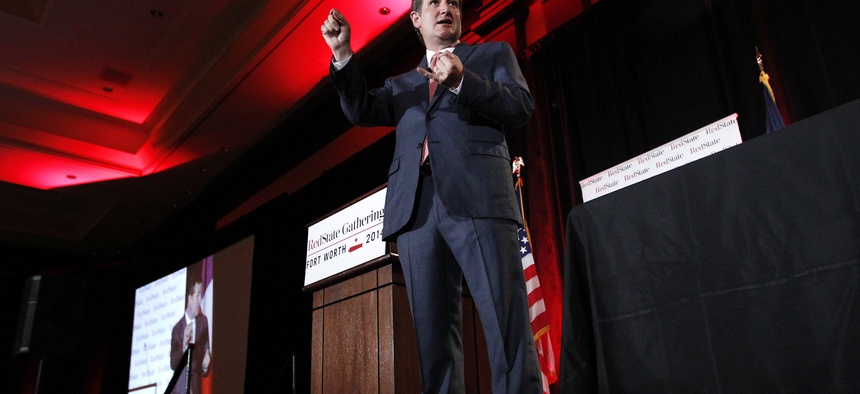 Sen. Ted Cruz, R-Texas, delivers a speech at the 2014 Red State Gathering, on August 8, 2014.