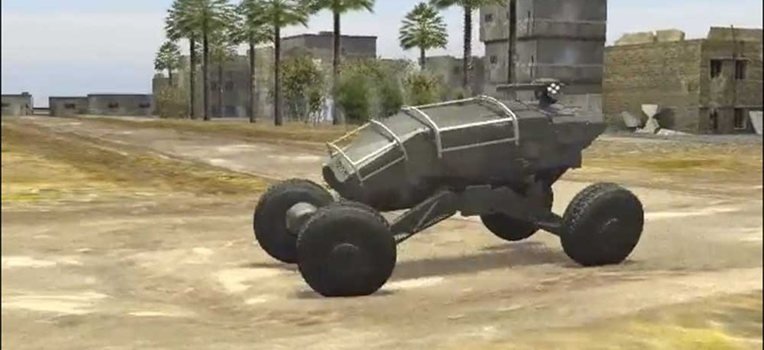 A screenshot of the Ground X Vehicle technology maneuvering.