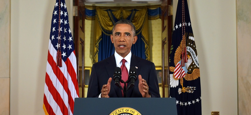 President Obama on Wednesday addresses the nation from the Cross Hall in the White House on the new campaign to "degrade and ultimately destroy" the Islamic State.