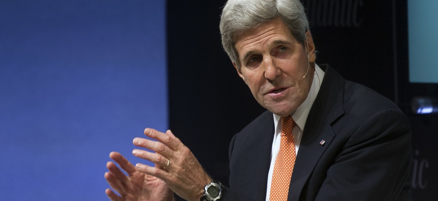 Secretary of State John Kerry participates in the Sixth Annual Washington Ideas Forum in Washington on Oct. 30, 2014. The forum is presented by the Aspen Institute and The Atlantic at the Harman Center for the Arts in Washington, D.C.
