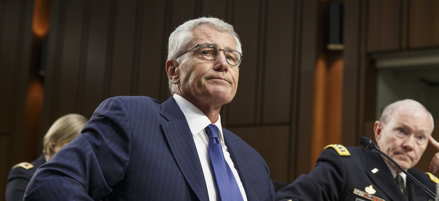 Defense Secretary Chuck Hagel testifies before the Senate Armed Services Committee, on September 16, 2014.