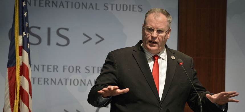Deputy Defense Secretary Bob Work delivers remarks at the Global Security Forum held at the Center for Strategic International Studies in Washington, D.C.