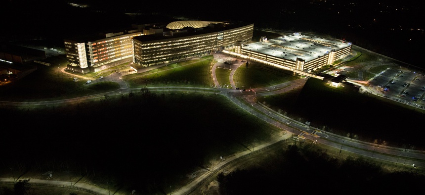 The outside of the National Geospatial Intelligence Agency, in Springfield, Virginia.