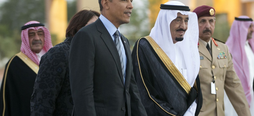 President Obama met King Salman when he was still crown prince, pictured here in Saudi Arabia, March 2014.