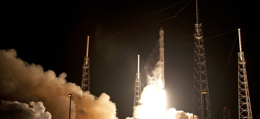 The SpaceX Falcoln 9 rocket lifts off from Space Launch Complex 40 at Cape Canaveral Air Force Station, in Cape Canaveral, Fla., on Jan. 10, 2015.