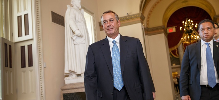 house speaker john boehner of ohio walks to the house chamber on