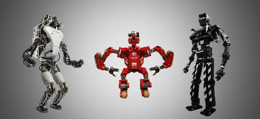 Some of the robots you'll find competing in the DARPA Robotics Grand Challenge this summer.