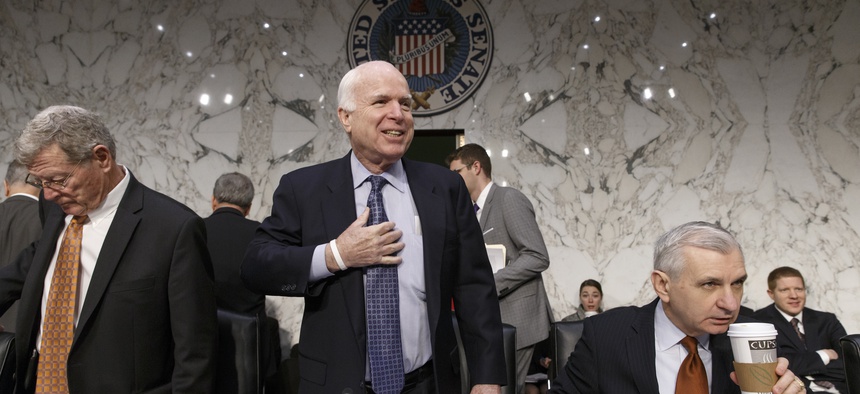 SASC Chairman Sen. John McCain, R-Ariz., prepares to vote during a committee session, on Feb. 10, 2015.