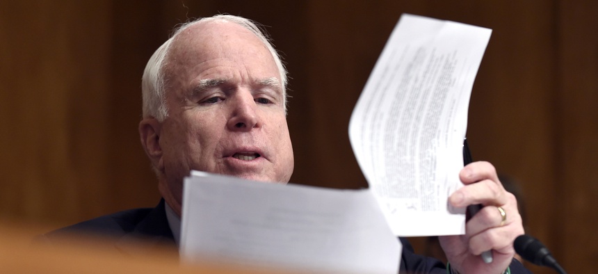 Sen. John McCain, R-Ariz., at a hearing on Capitol Hill in Washington, July 9, 2014.