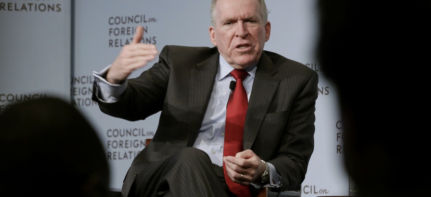 CIA Director John Brennan addresses a meeting at the Council on Foreign Relations, in New York, Friday, March 13, 2015.