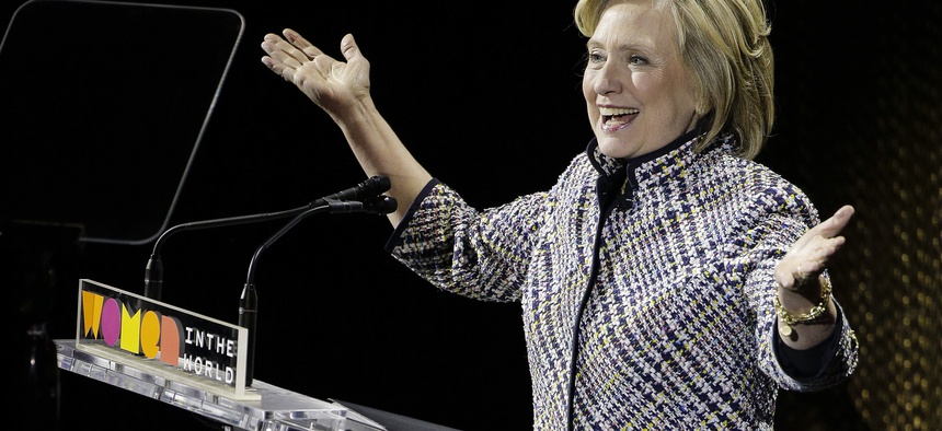 Hillary Clinton speaks during the sixth annual Women in the World Summit, Thursday, April 23, 2015, in New York.