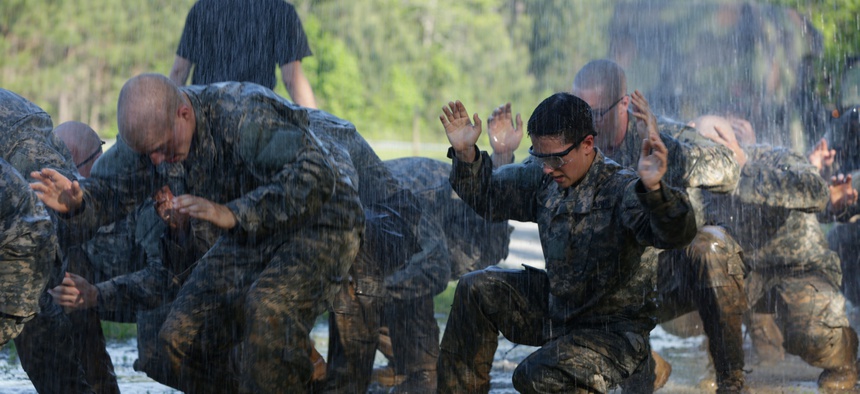 U.S. Army Soldiers during the Ranger Course on Fort Benning, GA., April 21, 2015.