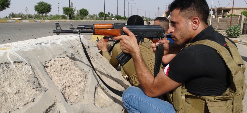 Sunni tribal fighters secure central Ramadi, the capital of Anbar province, 115 kilometers (70 miles) west of Baghdad, Iraq.