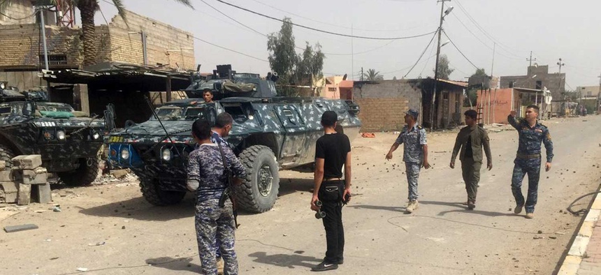 Iraqi security forces and tribal fighters regain control of the southern and western neighborhoods of Ramadi, on April 30, 2015.