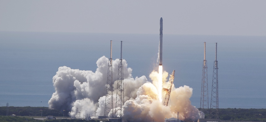 The SpaceX Falcon 9 rocket and Dragon spacecraft lifts off from Space Launch Complex 40 at the Cape Canaveral Air Force Station in Cape Canaveral, Fla., Sunday, June 28, 2015.
