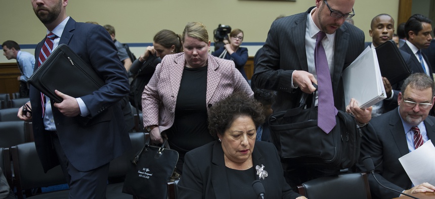 Katherine Archuleta director, Office of Personnel Management, testifies before a House Oversight and Government Reform Committee hearing on Capitol Hill in Washington, Tuesday, June 16, 2015.