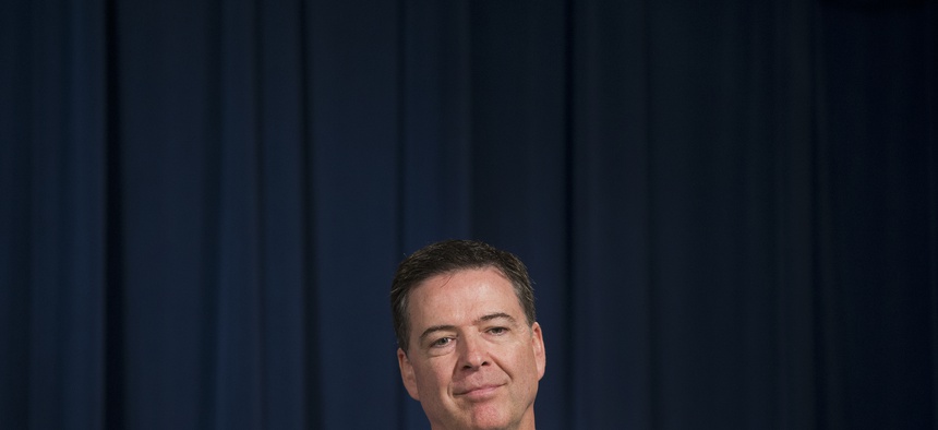 FBI Dir. James Comey during a news conference at the Justice Department in Washington, Thursday, June 18, 2015.