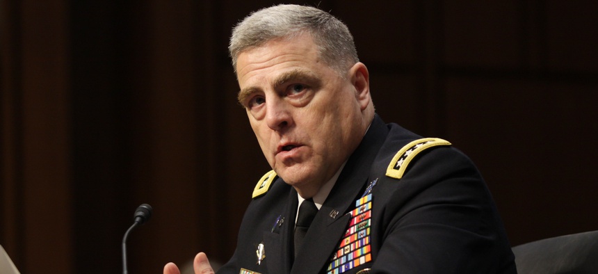 Gen. Mark Milley answers questions at his confirmation hearing to be Chief of Staff of the Army at the Senate Armed Services Committee on July 21, 2015.