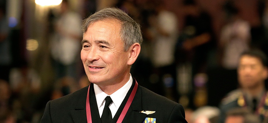 Adm. Harry Harris, the new head of the U.S. Pacific Command, attends the opening of the International Institute for Strategic Studies Shangri-la Dialogue, or IISS 14th Asia Security Summit Friday, May 29, 2015, in Singapore.