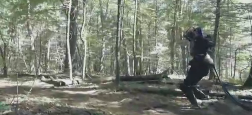 In this video, Atlas, a humanoid robot from Google subsidiary Boston Dynamics, shows off its ability to navigate rough terrain.