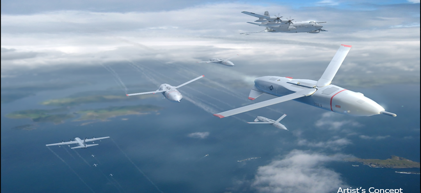 An artist's concept of DARPA's proposed Gremlins.