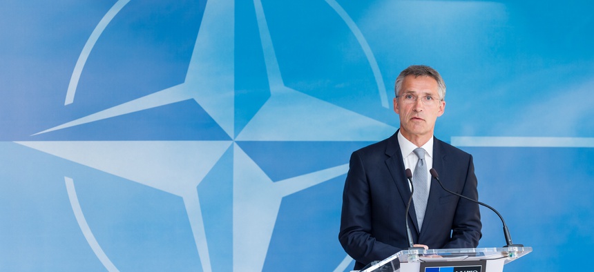 With ISIS threatening Turkey, NATO Secretary General Jens Stoltenberg after an emergency meeting of the North Atlantic Council Meeting at NATO headquarters, Brussels, July 28, 2015.