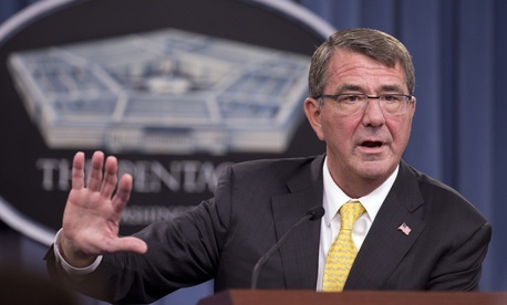 Defense Secretary Ash Carter speaks during a news conference at the Pentagon, Thursday, Aug. 20, 2015. Defense Secretary Ash Carter speaks during a news conference at the Pentagon, Thursday, Aug. 20, 2015.