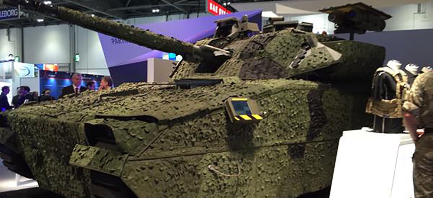 The BAE Systems Inc. CV9035 infantry fighting vehicle at the Defence & Security Equipment International, or DSEI, conference in London.