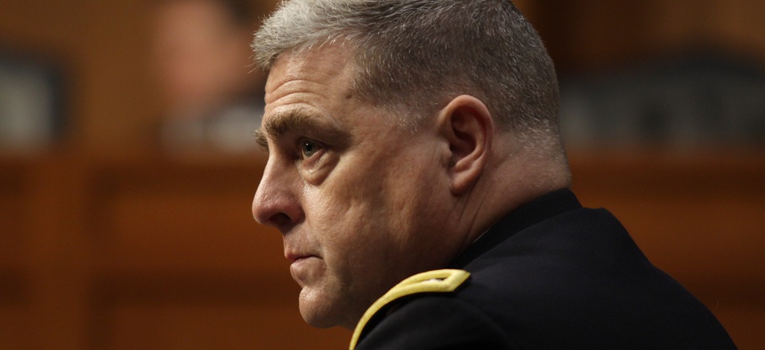 Gen. Mark Milley answers questions at his confirmation hearing to be Chief of Staff of the Army at the Senate Armed Services Committee on July 21, 2015 on Capitol Hill in Washington.