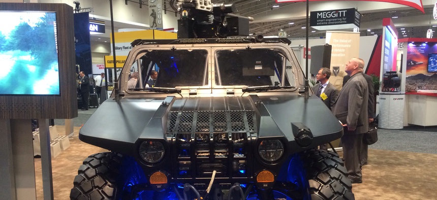 Northrop Grumman's Hell Hound on the AUSA show floor.