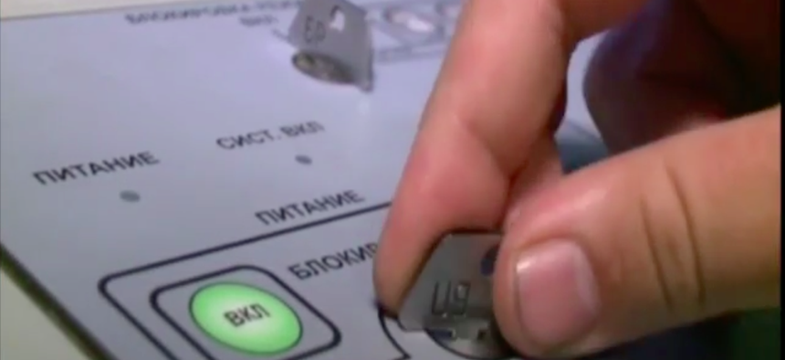 A screenshot from the video posted by Moscow after firing cruise missiles into Syria.