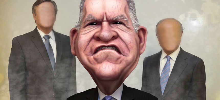 An illustration of CIA director John Brennan