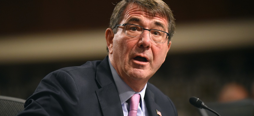 Defense Secretary Ash Carter faces off with Republicans in the Senate Armed Services Committee, Tuesday, Oct. 27, 2016.