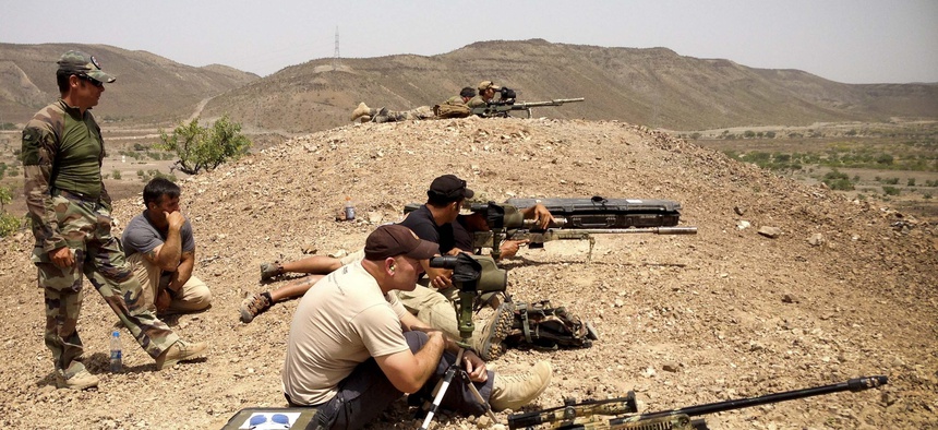 U.S. special forces and French special operations snipers train in Djibouti, May 2013.