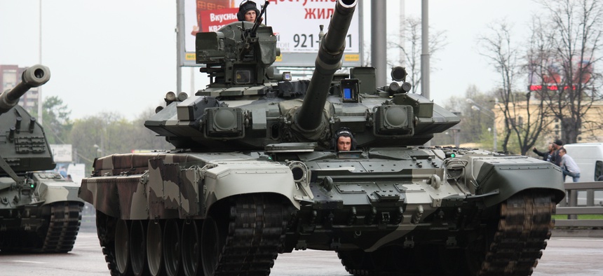 A Russian T-90 tank.