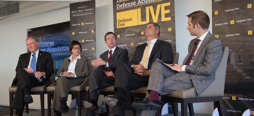 Heidi Shyu (2nd from left) and William LaPlante (2nd from right) will both leave their respective acquisition positions in the coming months.