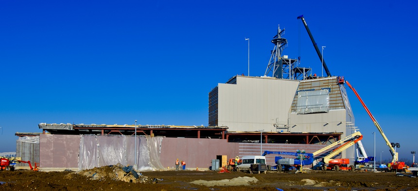 Vertical construction of the Aegis Ashore ballistic missile defense project continues Jan. 14 in Deveselu, Romania.