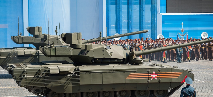 The Armata T-14 at Victory Day, Moscow, 2015.