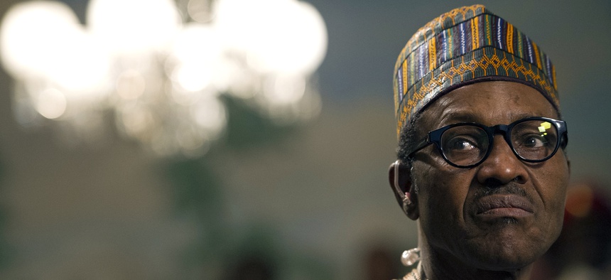 Nigerian President Muhammadu Buhari took power in 2015, pictured here in Washington, DC, in July.