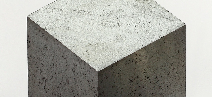 A cubic centimeter of lutetium, a rare-earth metal.
