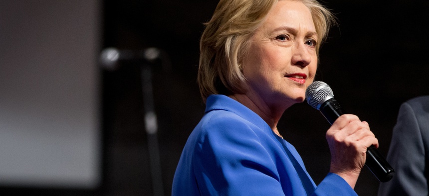 Democratic presidential candidate Hillary Clinton speaks at St. Stephen Baptist Church during a campaign stop in Louisville, Ky., Sunday, May 15, 2016.
