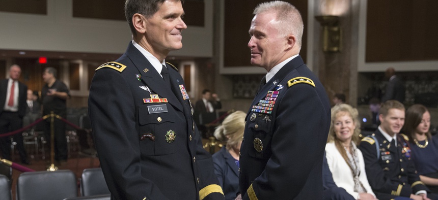 Gen. Joseph Votel (left) and Gen. Tony Thomas