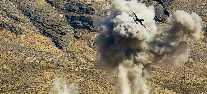 The files went up in figurative smoke, like the target of this A-10 on a training run in Nevada.