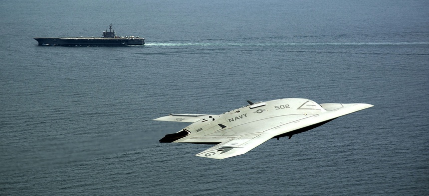 An X-47B UAV made a historic launch from the aircraft carrier USS George H.W. Bush on May 14, 2013.