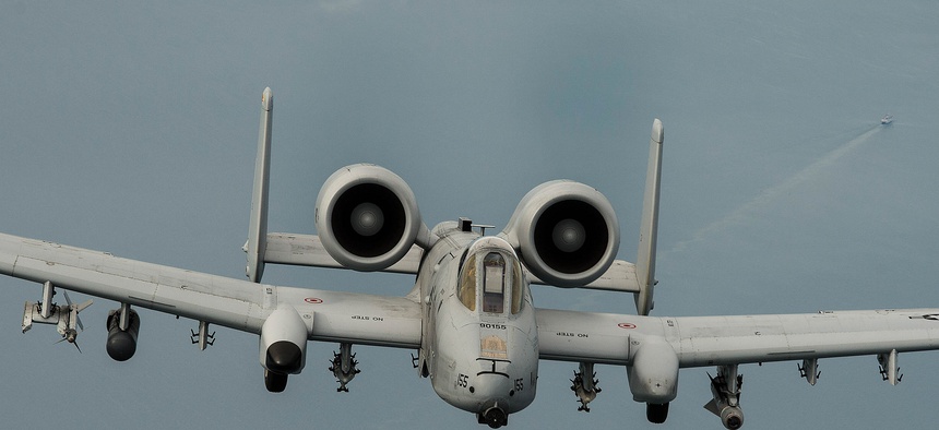 An A-10 Thunderbolt II flies over the Baltic Sea on Sept. 4, 2015.
