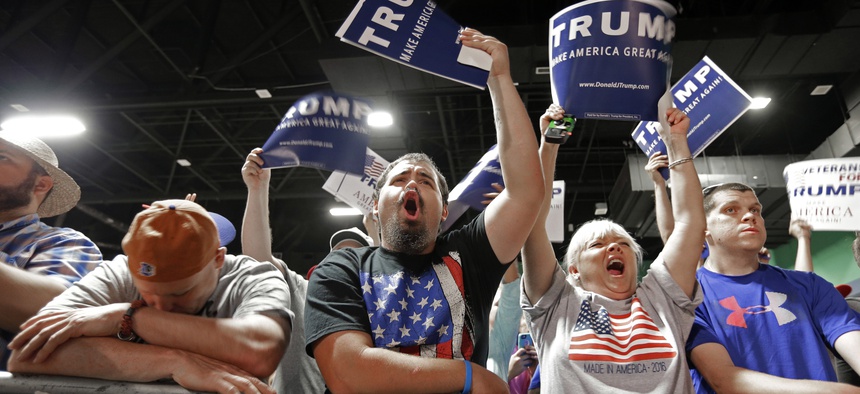 Donald Trump supporters at a campaign rally at the Greensboro Coliseum in Greensboro, N.C., Tuesday, June 14, 2016.
