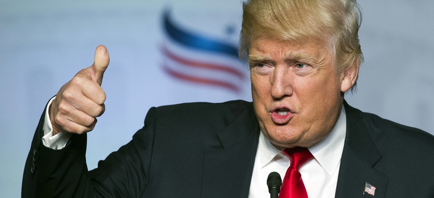 Nuclear warfare experts are concerned about Donald Trump's finger on the button. File photo from June 10, 2016, Washington, DC