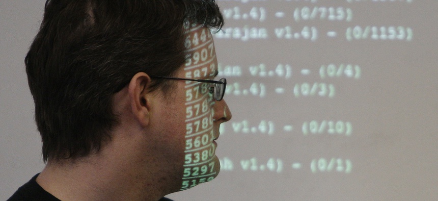 TippingPoint's Jason Avery, manager of digital vaccine, is seen during a signature review meeting, Jan. 26, 2010 in Austin, Texas. TippingPoint founded the Zero Day Initiative, a program for rewarding researchers for disclosing vulnerabilities.