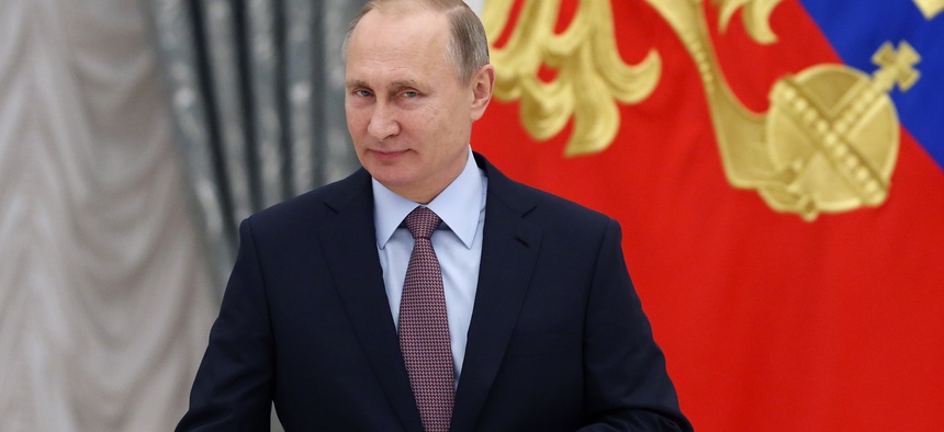 Russian President Vladimir Putin arrives to attend a meeting of the Presidential Council for strategic development in the Kremlin, in Moscow, Russia, Nov. 25, 2016.