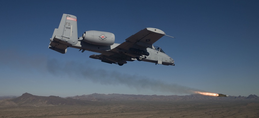 An A-10C Thunderbolt II with the 188th Fighter Wing, Arkansas Air National Guard conduct close-air support training Nov. 21, 2013, near Davis-Monthan Air Force Base, Ariz.